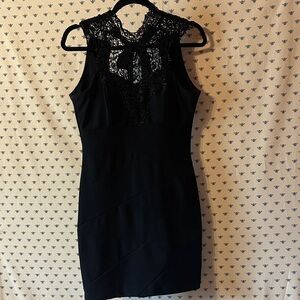 Windsor Black Lace Detail Mini Dress